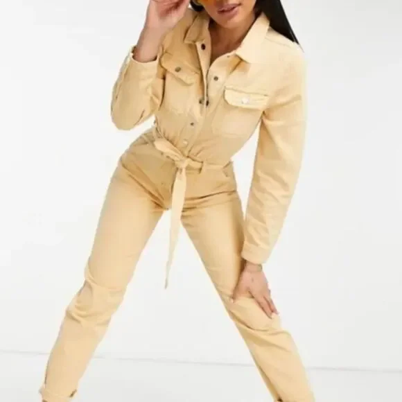 MISSGUIDED Denim Cotton Jumpsuit - Picture 3 of 8